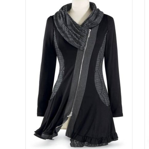 The Pyramid Collection black shawl cowel tunic small - Picture 1 of 3